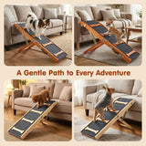 Pawaboo 2026 Upgraded Small Dog Ramp for Couch Foldable, 7 Ajustable Height