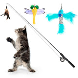 4 Pack Cat Feather Teaser Wand Toys