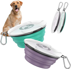 Collapsible 2PC Dog Bowls with Lid