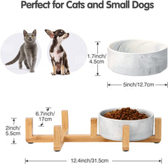 Ceramic Dog and Cat Bowl Set