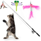 4 Pack Cat Feather Teaser Wand Toys