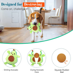 2-in-1 Avocado Pattern Squeaky Pet Toys